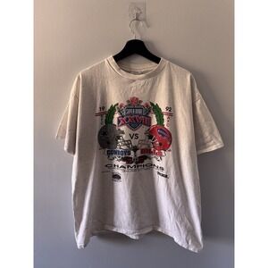 1992 Dallas Cowboys Vs Bills T Shirt Trench Size XL
